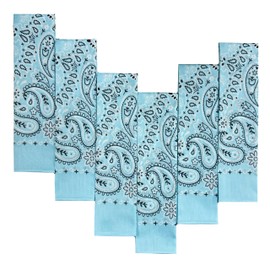 EVERY-VILLE Where Everyone is Welcome Paquete de 6 pañuelos 100% algodón, regalos de día festivo para hombres y mujeres, Azul-cielo, Large