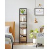 Hzuaneri Bookshelf Narrow Bookcase, Tall Storage Rack with Steel Frame,