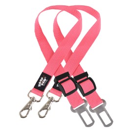 Pack of 2 | Adjustable Dog Safety Belt for Car-Dog Seat Belt for Car -Dog Car Harness | Pet Travel Accessories (Pink)