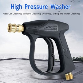 Pistola de Lavado de Alta Presión, 4350 PSI, Pistola de Lavado de Autos Portátil de Mano con 5 Boquillas para Lavado de Autos, Conector Rápido de 1/4 de Pulgada