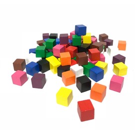 Wooden Cube 10 x 10 x 10 mm Pack of 100 Colourful Mix