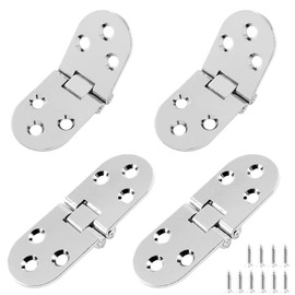 Auvotuis 4Pcs Heavy Duty Folding Table Hinges, Silver Sewing Machine Flip Top Hinge Zinc Alloy Butler Tray Hinge with Mounting Screws for Drop Front Desk Drawer, Doors (3.1 x 1.2inch)
