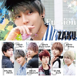 TefuRe ZAKU MEN-002BLK-GRY Men's Wig, Short Bob, Full Wig, Natural, Men's Wig, Short Hair, Black, Gray, Silver, Men's Clothing, Unisex, Heat Resistant, Zaku Zag Short