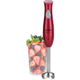 EUROSTAR 2-Speed Hand Blender with Stainless Steel Detachable Shaft, Red