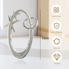 YKEBVPW Y2K Carabiner Star Carabiners Cool Clip Shaped Fashion Fun Unique Cute Aesthetic Belt Silver Metal Clip for Keys Stylish Keychain Accessories Matte Chrome Carabiner for Bags Belts
