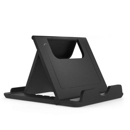 DFV mobile - Holder Desk Universal Adjustable Multi-angle Folding Desktop Stand for Smartphone and Tablet for BLACKBERRY Z10 4G (RIM LIVERPOOL) - Black