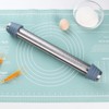Rolling Pin Dough Roller Stainless Steel with 4 Silicone Guide