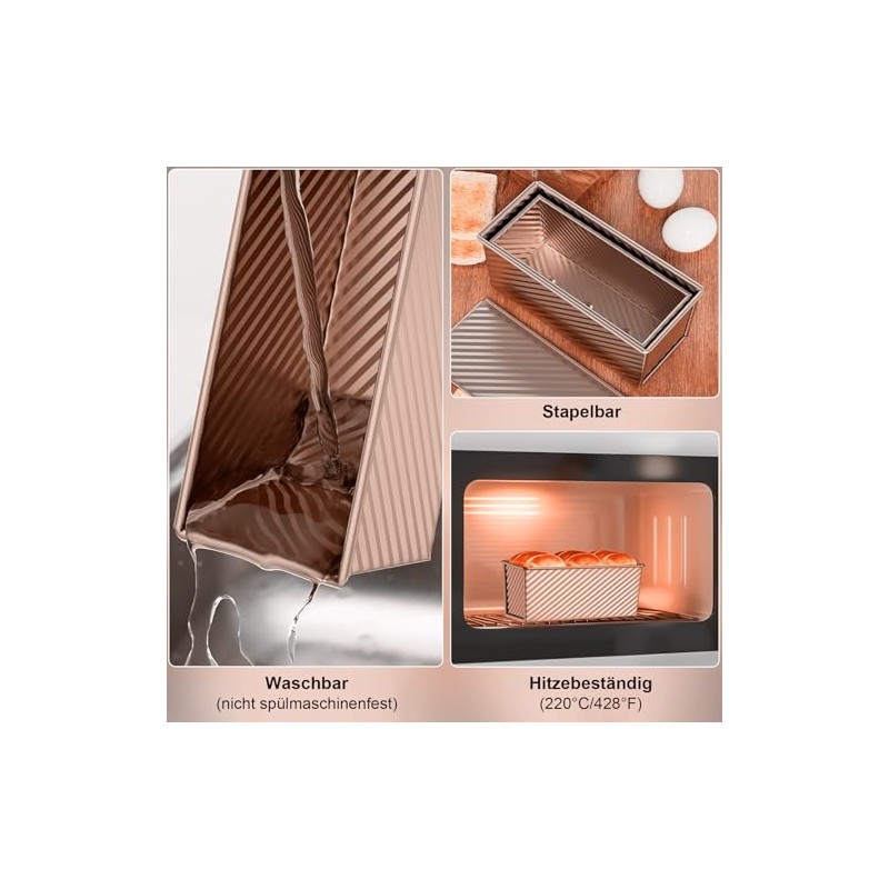 Bread Baking Mould Toast Bread Baking Mould with Lid, Set