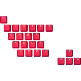 HK Gaming - Juego de teclas dobles retroiluminadas de goma  Perfil OEM para teclado mecánico (23 teclas, rojo español)