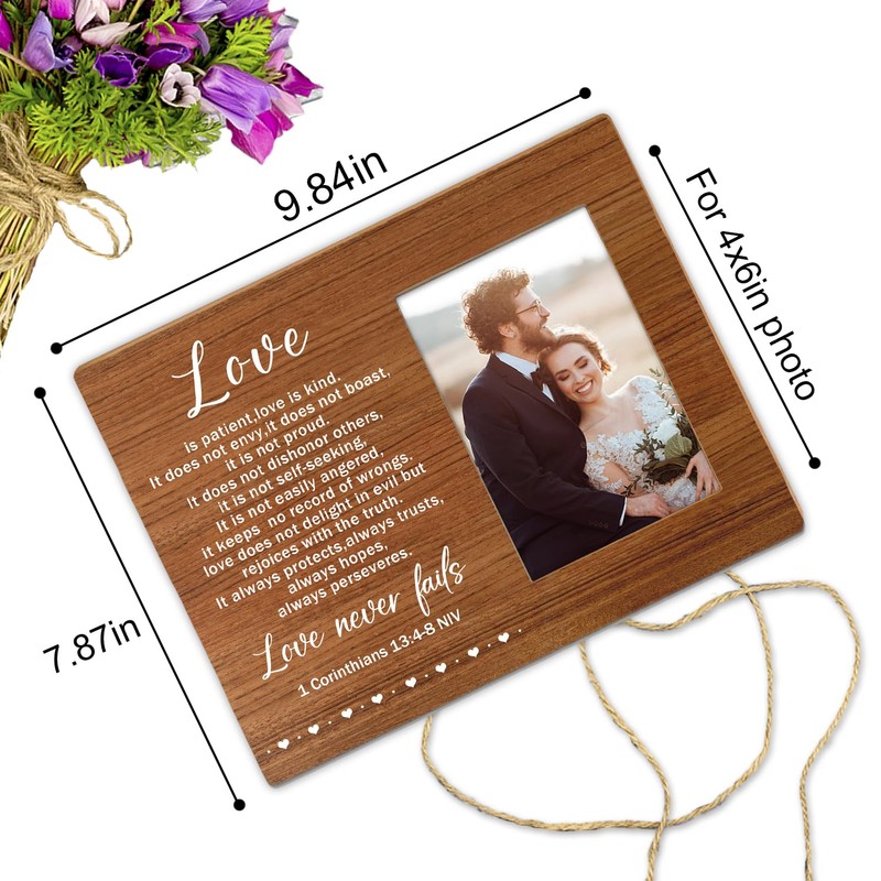 Itsoly Love Never Fails Picture frame, 1 Corinthians 13:4-8, Unique