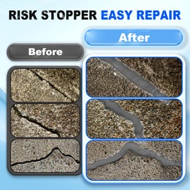 Concrete Caulking Adhesive, Sealant Waterproof Repair, Heavy-Duty Crack Filler for Driveway, Weather Resistant Concrete Crack Repair for Outdoor Use, Quick-Drying Sealant for Professionals（Grey）