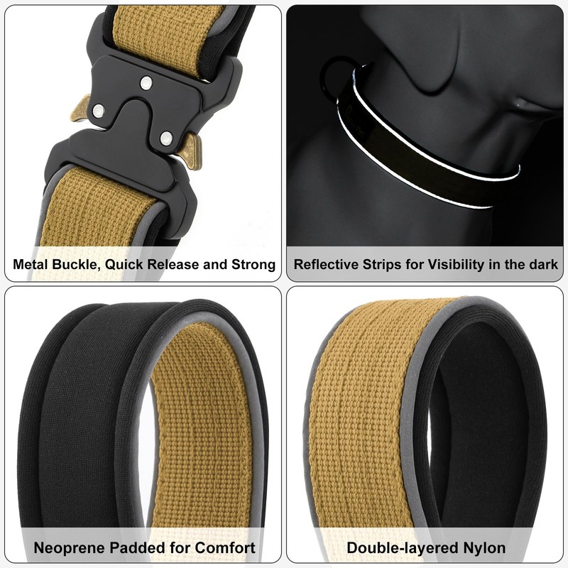 PLUTUS PET Collar Táctico para Perro, Reflectante, Collar para Perro