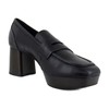 Comfortable Women's Tailored Platform Loafer in Black Leather Leather