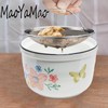 MaoYaMao Ceramic Bacon Grease Container with Strainer,Cooking Oil Storage Can