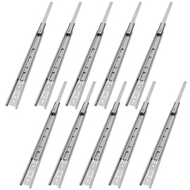 VADANIA 16-Inch Drawer Slide, VA1045 Chrome, Ball Bearing 3 Folds Full Extension, Side Mount, 100 Lb Load Capacity, 5 Pairs (10-Pack)