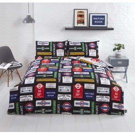 Rapport Home TFL (Transport for London) Signs Duvet Cover Set Single Bedding