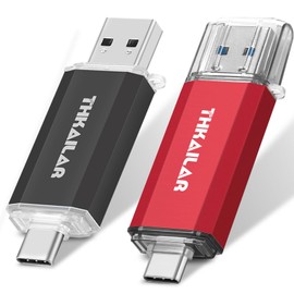 THKAILAR 2Pack 128GB USB C Flash Drive 3.1,USB Stick USB C Clé USB 128go Type C Drive Memory Stick Thumb Drive OTG 2 in 1 Photo Stick for Phone Tablet Laptop PC
