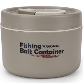 THKFISH Fishing Bait Container, Stainless Steel Insulated Live Bait Storage, Worm Bait Holder, Bait Storage Box, Nightcrawler Box, Bait Bucket to Keeps Bait Fresh and Alive
