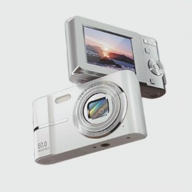 Upgrade Digital Camera, 50MP Full High Definition 1080P Camera with 16x Zoom Anti Shake, Compact Camera for Kid Student Children Teen Girl Boy, Kids Camera with 32GB SD Card (Purple)