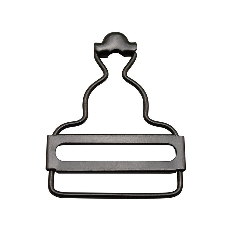 Amanaote 1.5" Inside Bottom Size Gun Black Dungaree Fastener Suspender
