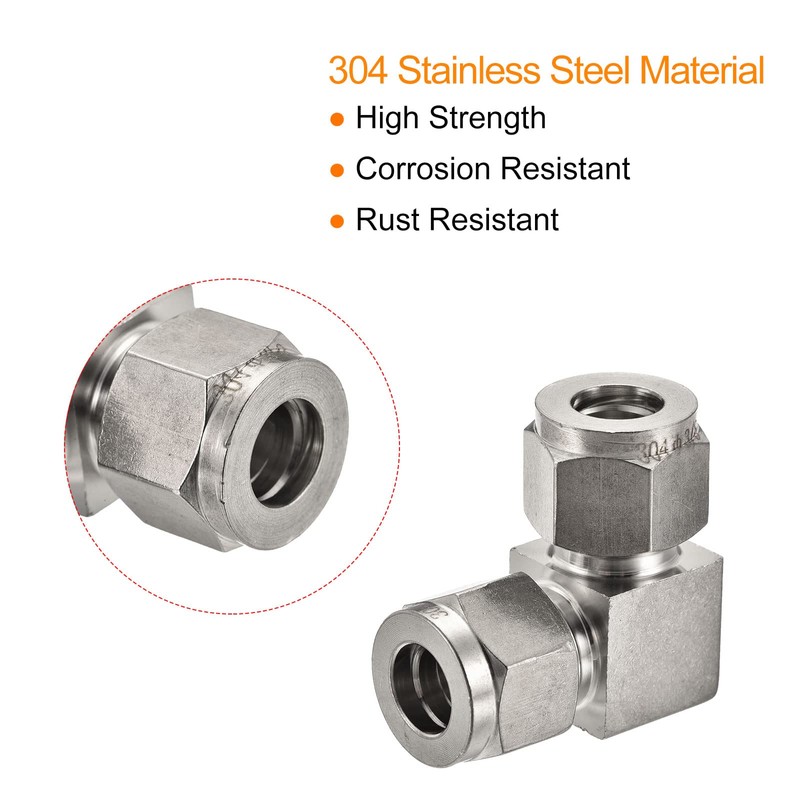 sourcing map Compression Tube Fitting 3/8" to 3/8" OD Tube