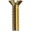 Brass Machine Screw, Plain Finish, Flat Head, Slotted Drive, 1-1/4"