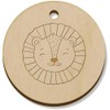 Azeeda 11 x 34mm 'Lion's Head' Wooden Pendants/Charms (PN00069669)