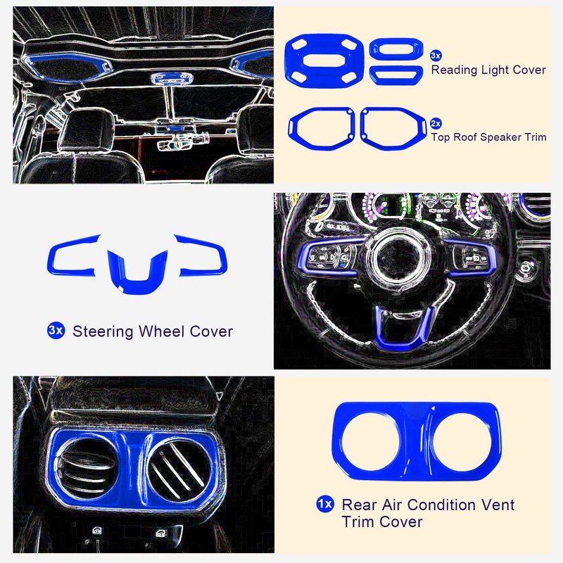 YIUIY 21PCS Full Set Interior Decoration Trim Kit Compatible with