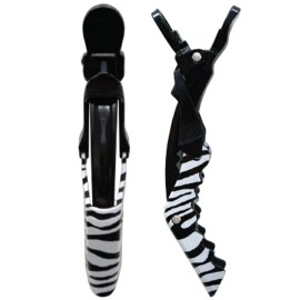 SOFT N STYLE BARBER SALON BEAUTY  SOFT STYLE HAIR STYLING SUPER GRIP ZEBRA GATOR CLIPS 4 PC