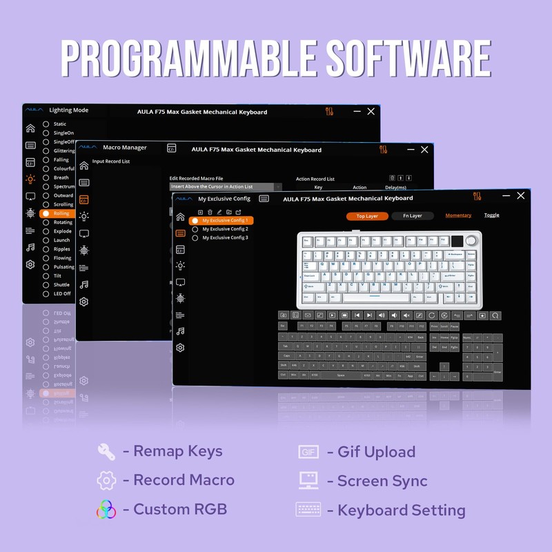 EPOMAKER X Aula F75 MAX Wireless Mechanical Keyboard with TFT