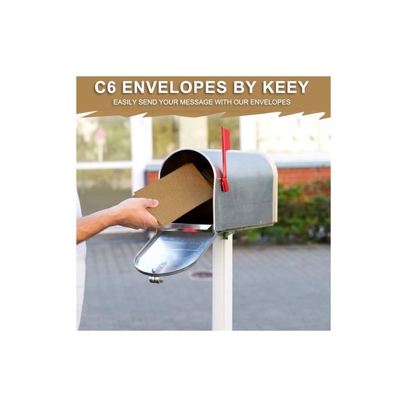 100 Envelopes C6 Kraft Paper 114 x 162 mm without