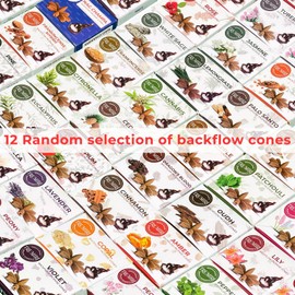Trumiri Backflow Incense Cones for Waterfall Fountain - 12 Random Scents - Insence - Insenses - Large Long Lasting Variety Pack - Inciensos - 10 Cones per Scent - Total 120 Conos