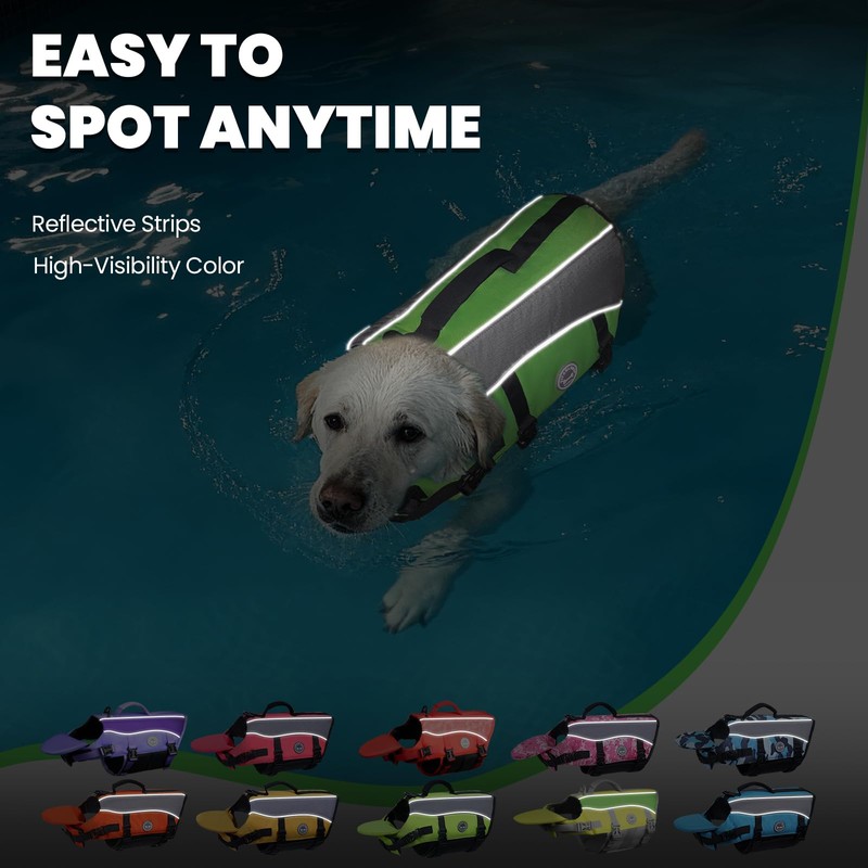 VIVAGLORY Front Float Dog Life Vest, Dog Life Jacket for