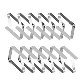 12Pcs Large Tablecloth Clips-Stainless Steel Tablecloth Clips Outdoor Picnic Table Clips Skirt Clip Table Cloth Holders Table Cover Clips Clamps for Indoor and Outdoor Actives (Sliver)