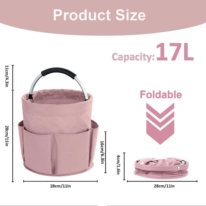 abcmilz 17L Cleaning Caddy with Handle, Cleaning Supplies Organizer, Foldable