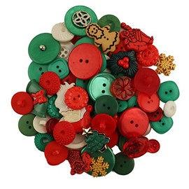 Buttons Galore GB117 Christmas Grab Bag with Craft and Sewing Buttons, 6-Ounce