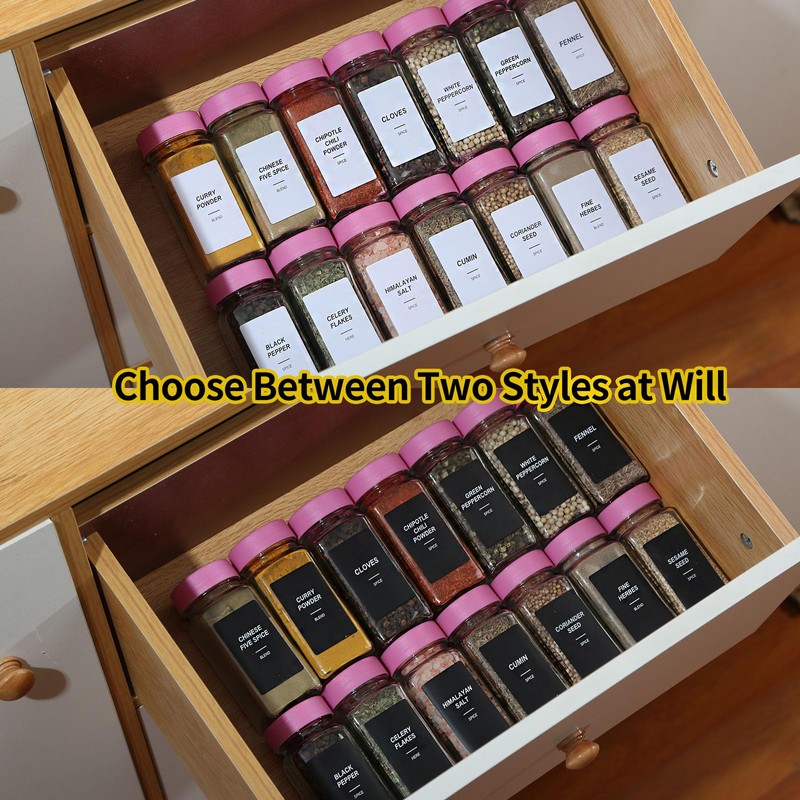 JARXSUN 24 Glass Spice Jars with Label-4oz Spice Containers with