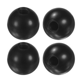 M METERXITY 4-Pack Threaded Ball Knobs, M16 Female Thread 50mm Dia. Thermoset Ball Knob for Lathe/Machine/Lawn Mowers, Round Phenolic Lever Handle [Black]