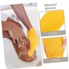 OHPHCALL Double-Sided Exfoliating Gloves 4pcs Open-Finger Bath Scrubber Mitts for