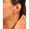 MOMAL JEWELS Sterling Silver Double Heart Stud Earrings, Polished Finish,