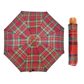 A2Z Assorted Tartan Lightweight Supermini 3 Section 8 Pannels - Umbrella AZ20027A Tartan Red