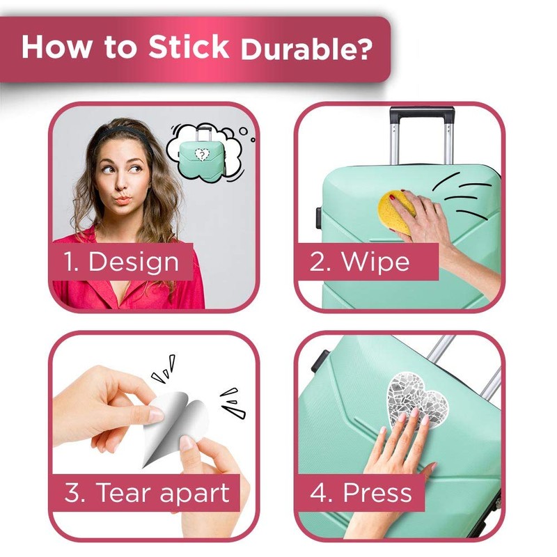 Vinyl Heart Stickers (Set of 4) - BW - Binary