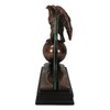 American Bald Eagle On Atlas Globe Bronze Figurine With 4"X6"