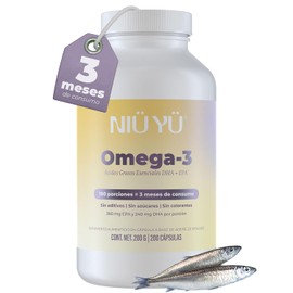 Omega-3 | EPA y DHA de Anchoa y Sardina · Fuente Marina Limpia · Libre de Metales Pesados | 200 Cápsulas · 100 Porciones · Rinde 3 meses | Aceite de Pescado Puro