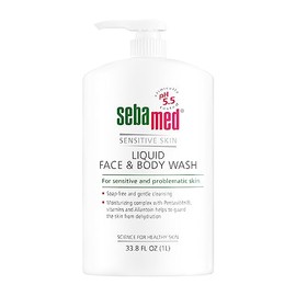 Sebamed Liquid Face and Body Wash For Sensitive Skin pH 5.5 Mild Gentle Hydrating Cleanser Hypoallergenic Dermatologist Recommended 33.8 Fluid Ounces 