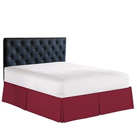 Elegant Comfort Bed Skirt/Dust Ruffle, Pleated Tailored 14" Drop, Full, Burgundy