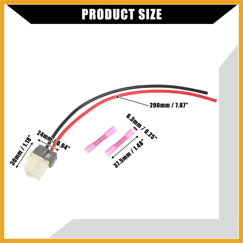 Partuto Blower Motor Connector Plug Wire Harness 8" Pigtail Kit