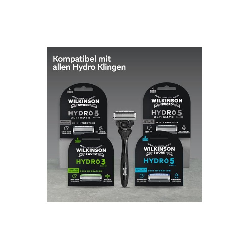Wilkinson Sword Hydro 5 Ultimate Men's Razor, Hyaluronic Acid, Carbon