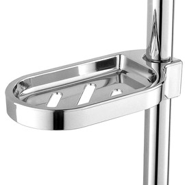 Nikou Seifenhalter für Duschstange, Seifenschale Clip-on Badezimmer Seifenhalter ABS Dusche Seife Tray Ausgehöhlte für Dusche Rod Slide Hole Durchmesser 25mm