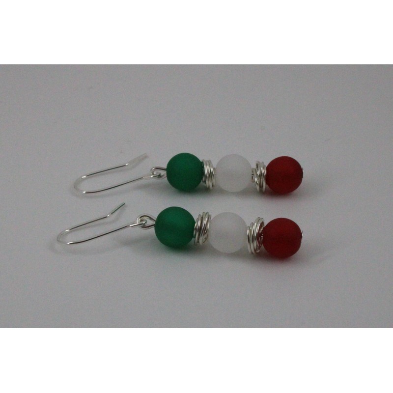 FAN-Ohrringe (Italien Grün-Weiß-Rot)